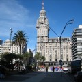 Centrum města Montevideo, Uruguay.